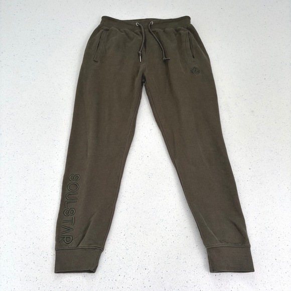 Soul Star Other - Soul‎ Star Joggers Olive Green Sweatpants Drawstring Tapered Athleisure Lounge L